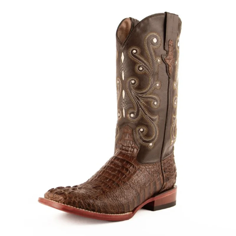Men's western boots with a concho - studded strap and a pointed toeFerrini Men's Caiman Print Sport Rust Square Toe Men's western boots with a concho - studded strap and a pointed toeFerrini Men's Caiman Print Sport Rust Square Toe
