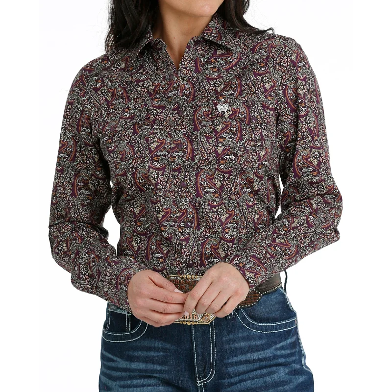 Men's western boots with a decorative concho belt and buckleCinch Women's Purple Paisley Long Sleeve Men's western boots with a decorative concho belt and buckleCinch Women's Purple Paisley Long Sleeve