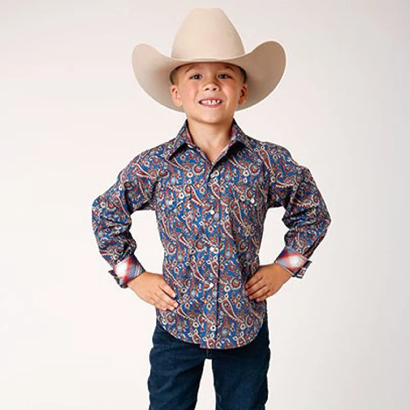 Men's western boots with a concho - studded strap and a pointed toeRoper Boys Red/Blue Paisley Long Sleeve Shirt Men's western boots with a concho - studded strap and a pointed toeRoper Boys Red/Blue Paisley Long Sleeve Shirt