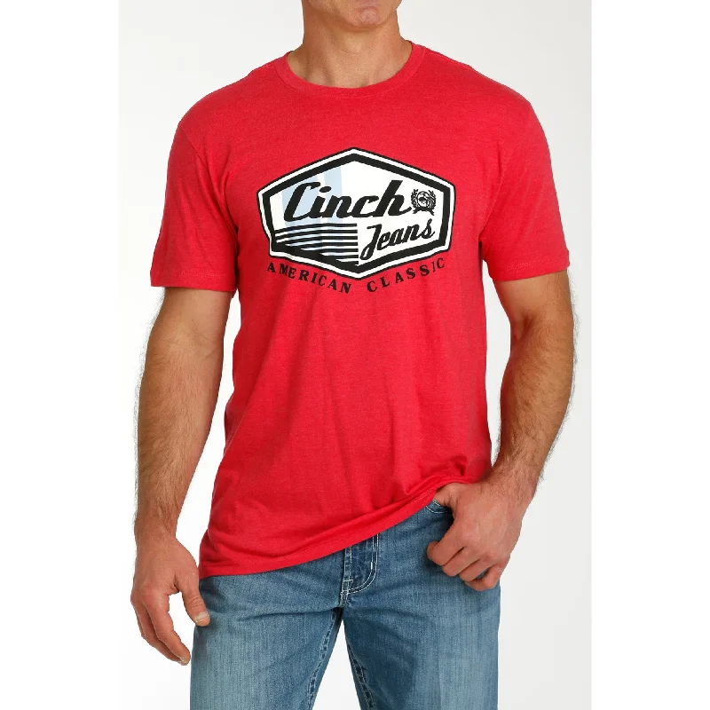 Men's western boots with a decorative inlay on the toe and heelMen's Red Cinch Classic Tee Men's western boots with a decorative inlay on the toe and heelMen's Red Cinch Classic Tee