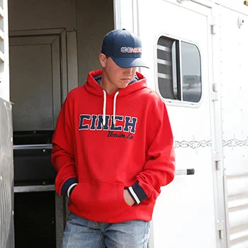 Men's western boots with a decorative inlay on the toe and heelCinch Men's Red Logo Hoodie Men's western boots with a decorative inlay on the toe and heelCinch Men's Red Logo Hoodie