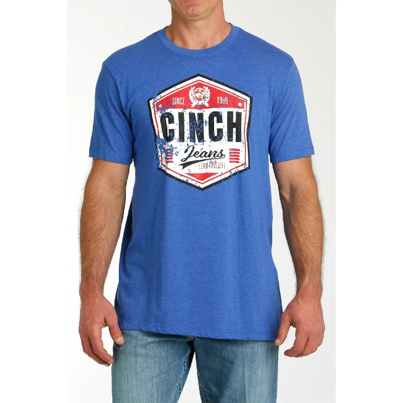 Men's western boots with a leather - wrapped heel and a smooth finishMen's Royal Blue Cinch Tee Men's western boots with a leather - wrapped heel and a smooth finishMen's Royal Blue Cinch Tee