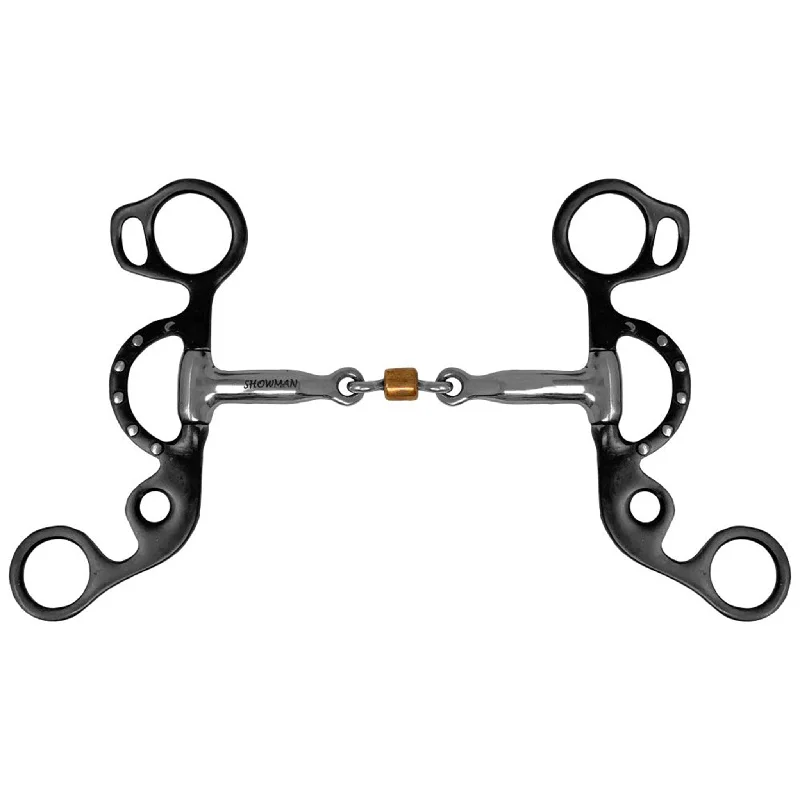Men's western boots with a decorative inlay on the toe and heelShowman Short Shank 3 Piece Snaffle Men's western boots with a decorative inlay on the toe and heelShowman Short Shank 3 Piece Snaffle