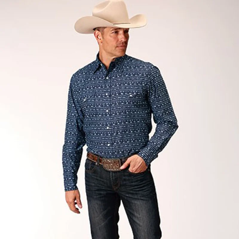 Men's genuine leather western boots with a snake - skin inlayRoper Men's Aztec Print Shirt Men's genuine leather western boots with a snake - skin inlayRoper Men's Aztec Print Shirt