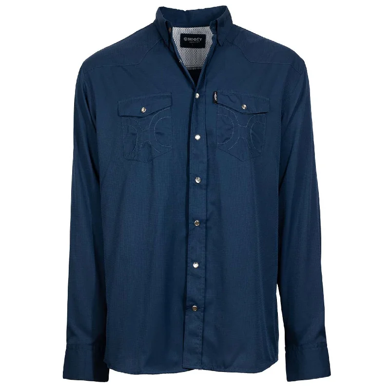 Men's western boots with a tooled leather design on the shaftHooey Men's SOL Navy Shirt Men's western boots with a tooled leather design on the shaftHooey Men's SOL Navy Shirt