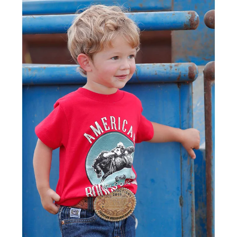 Western - style men's boots with intricate tooling and stitchingCinch Toddler Red American Rodeo Tee Western - style men's boots with intricate tooling and stitchingCinch Toddler Red American Rodeo Tee