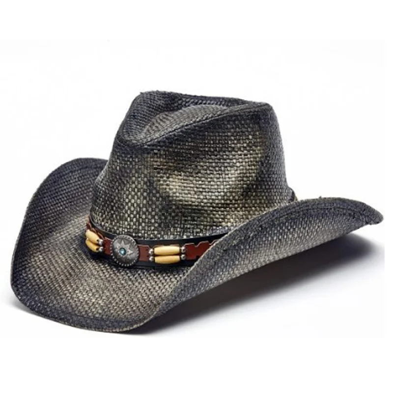 Men's western boots with a high - quality leather upper and a suede liningBlack Toyo Straw Hat Men's western boots with a high - quality leather upper and a suede liningBlack Toyo Straw Hat