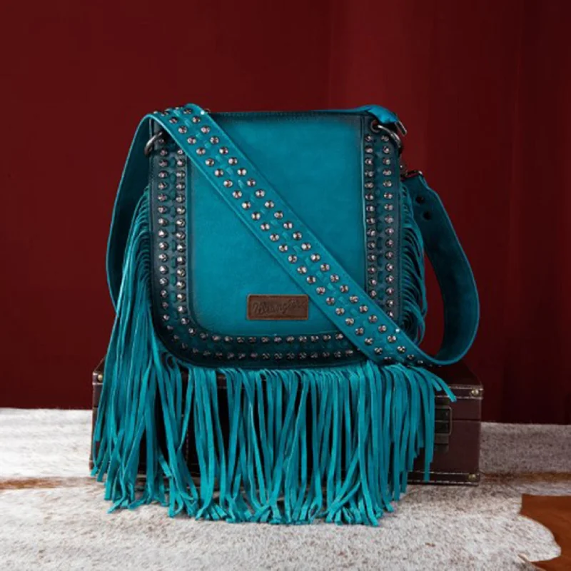 Men's western boots with a concho - studded strap and a pointed toeWrangler Turquoise Rivet Fringe Purse-Conceal Carry Men's western boots with a concho - studded strap and a pointed toeWrangler Turquoise Rivet Fringe Purse-Conceal Carry