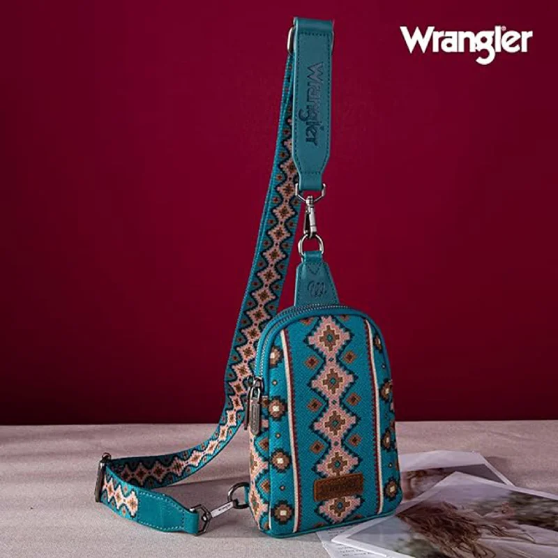 Men's western boots in a rich brown or black leatherWrangler Turquoise Aztec Crossbody Men's western boots in a rich brown or black leatherWrangler Turquoise Aztec Crossbody