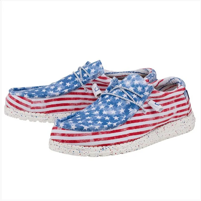 Men's western boots with a traditional western boot silhouette and a polished shineHey Dude Wally Stars And Stripes Patriotic Men's western boots with a traditional western boot silhouette and a polished shineHey Dude Wally Stars And Stripes Patriotic