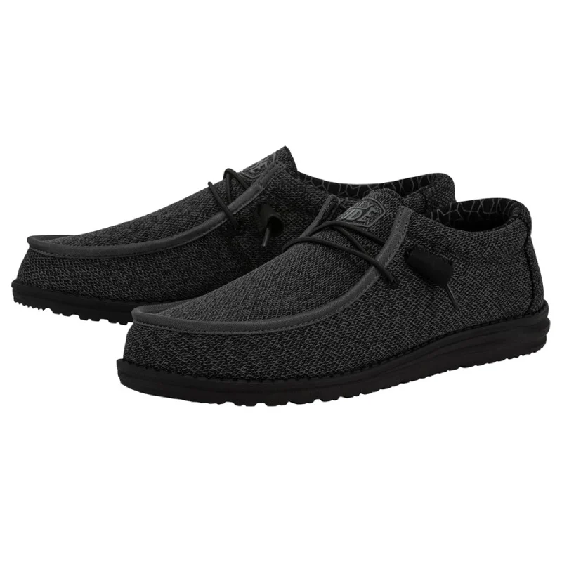 Men's western boots with a distressed leather finish for a rugged lookHey Dude Black Micro Wally Sox Casual Shoe