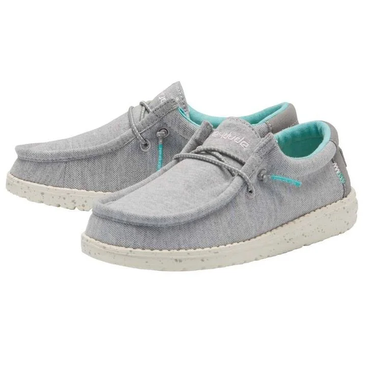 Men's western boots with a scalloped edge and a pull - on strapHey Dude Youth Wally Stretch Grey Men's western boots with a scalloped edge and a pull - on strapHey Dude Youth Wally Stretch Grey