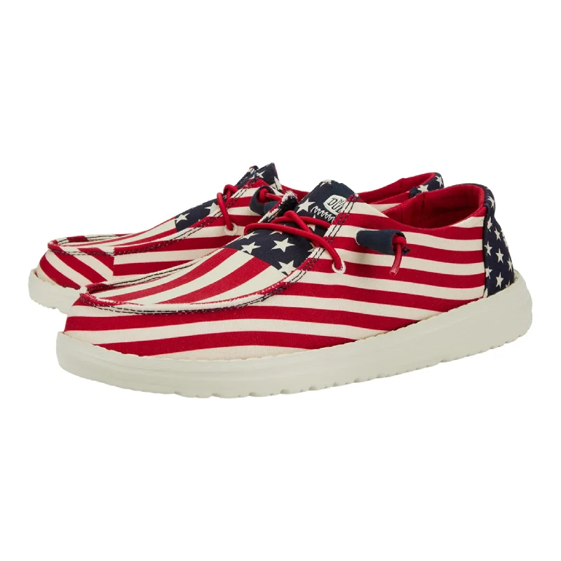 Men's western boots with a leather lining and a padded insoleHey Dude Wendy Americana Flag Shoes