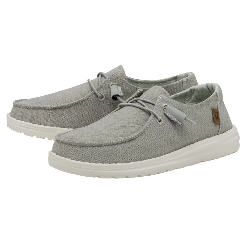 Men's western boots with a tooled leather design on the shaftHey Dude Light Grey Chambray Wendy Shoe Men's western boots with a tooled leather design on the shaftHey Dude Light Grey Chambray Wendy Shoe