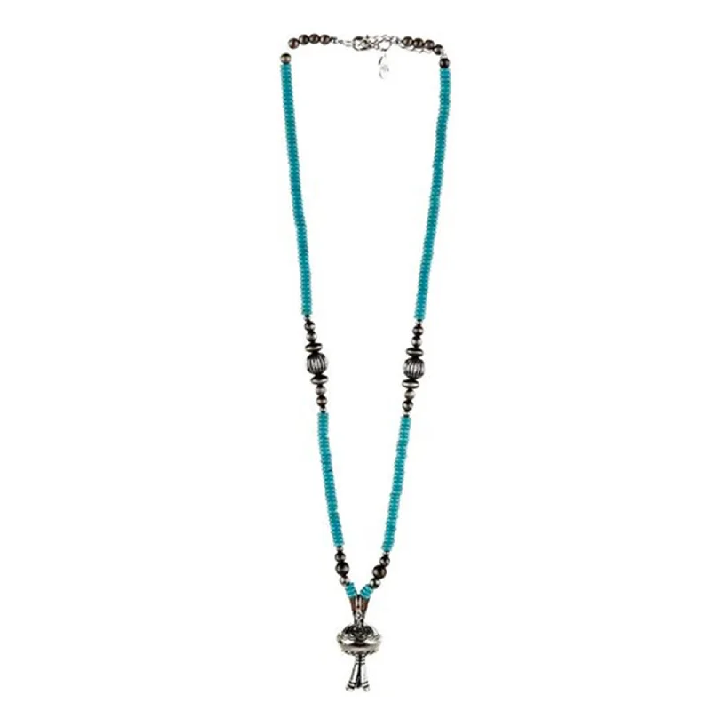 Men's western boots with a silver - toned hardware and accentsWest and Co. Turquoise Stamp Blossom Pendant Men's western boots with a silver - toned hardware and accentsWest and Co. Turquoise Stamp Blossom Pendant