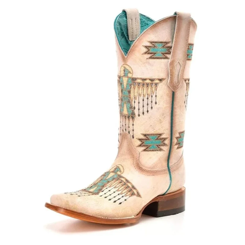 Men's western boots with a tooled leather design on the shaftCorral Women's Cream & Turquoise Embroidered Boots Men's western boots with a tooled leather design on the shaftCorral Women's Cream & Turquoise Embroidered Boots