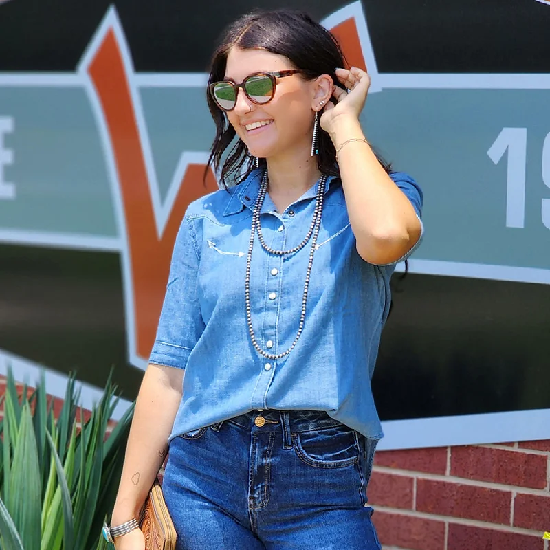 Men's western boots with a leather lining and a padded insoleCruel Denim Women's Indigo Short Sleeve