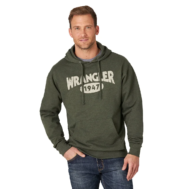 Men's western boots with a tooled leather design on the shaftWrangler Men's Olive Logo Hoodie